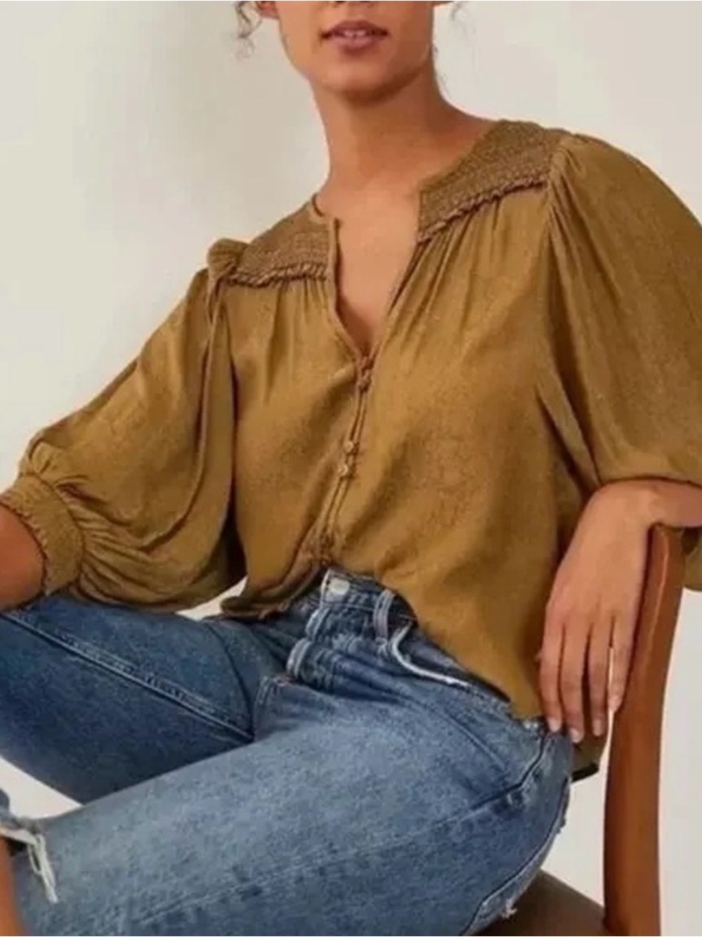 Anthropologie Cacee Jacquard Blouse- XS
